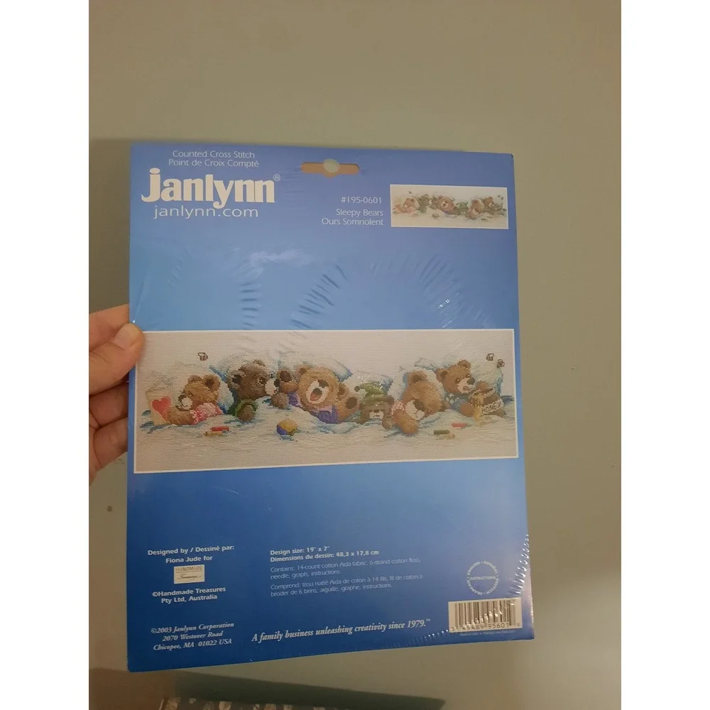 Bundle 90s Y2k Vintage Janlynn Cross Stitch Kits with 2 Hoops